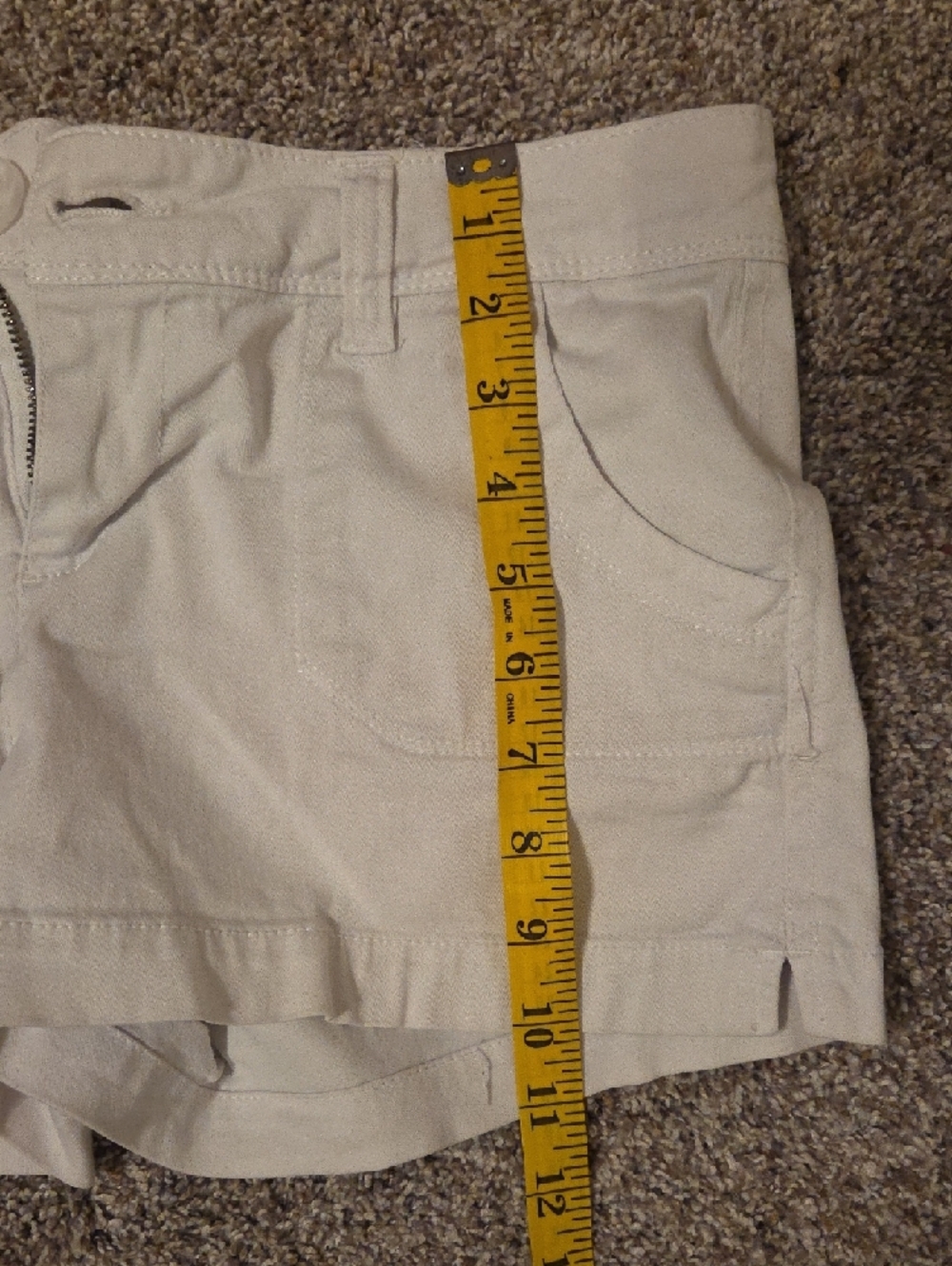 Women's White Casual Stretch Cotton Shorts - Picture 5 of 6